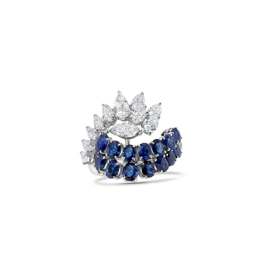 Diamond & Sapphire Intertwined Ring