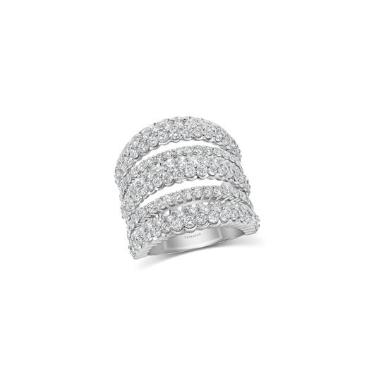 Multirow Diamond Cocktail Ring