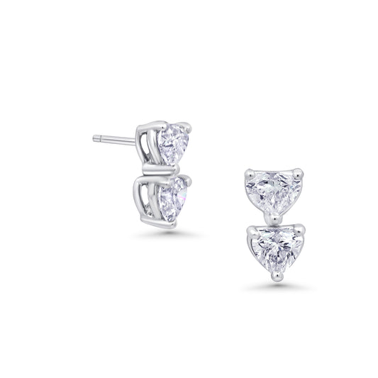 Almasaty Diamond Heart Drop Earrings