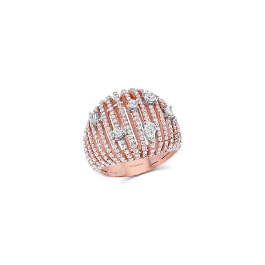 Two-tone Mirrored Band Diamond Ring