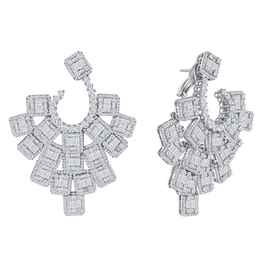 Baguette Diamond Statement Earrings