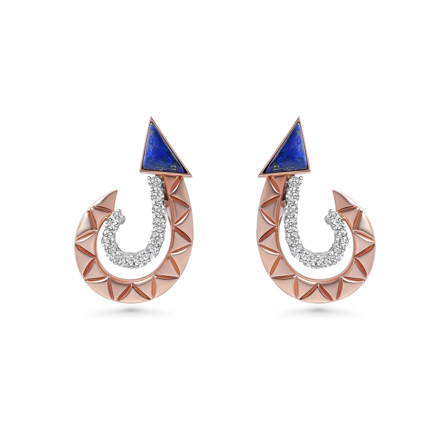 Okre Diamond & Lapis Lazuli Hoop Earrings