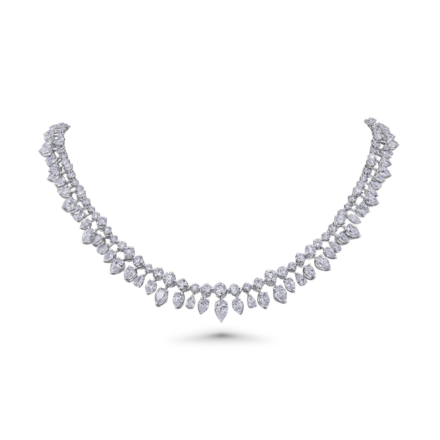 Pears & Rounds Diamond Statement Necklace
