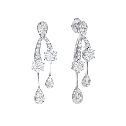 Diamond Rain Drop Earrings