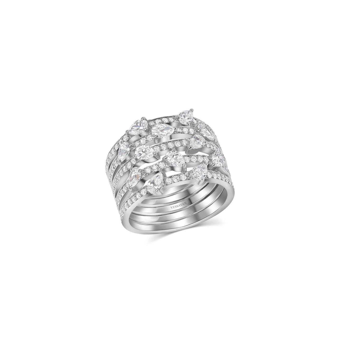 Multi Band Cocktail Diamond Ring