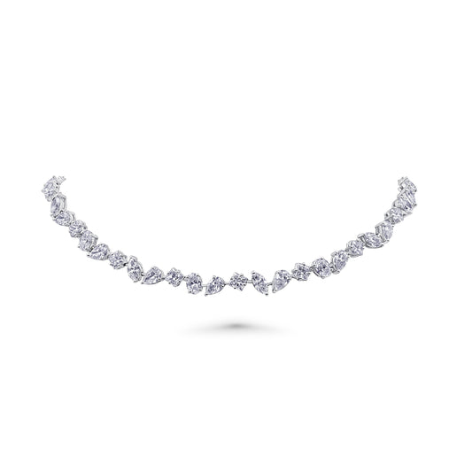 Almasaty Mix-cut Tennis Necklace