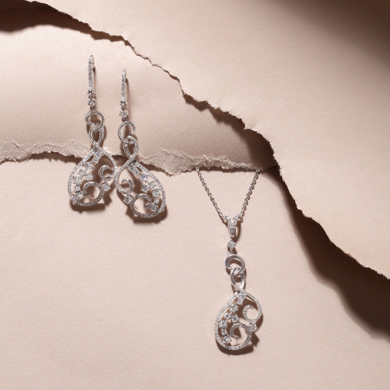 Spiral Diamond Earrings | Buy earrings  online 