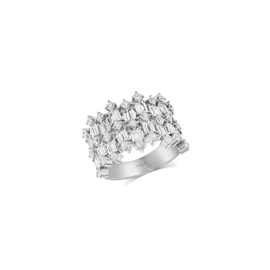 Asymmetrical Baguettes & Rounds Diamond Ring