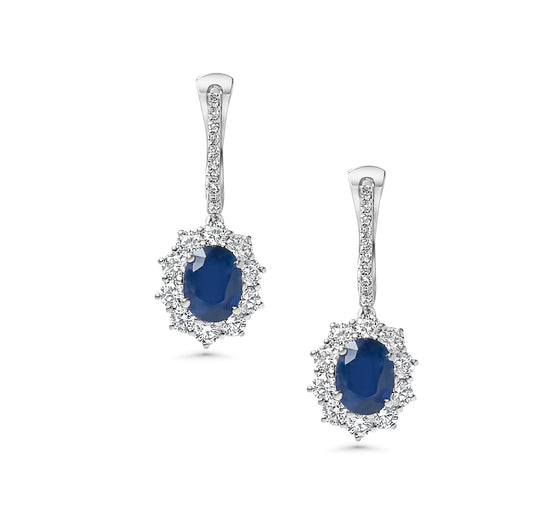 Sapphire & Diamond Drop Earrings