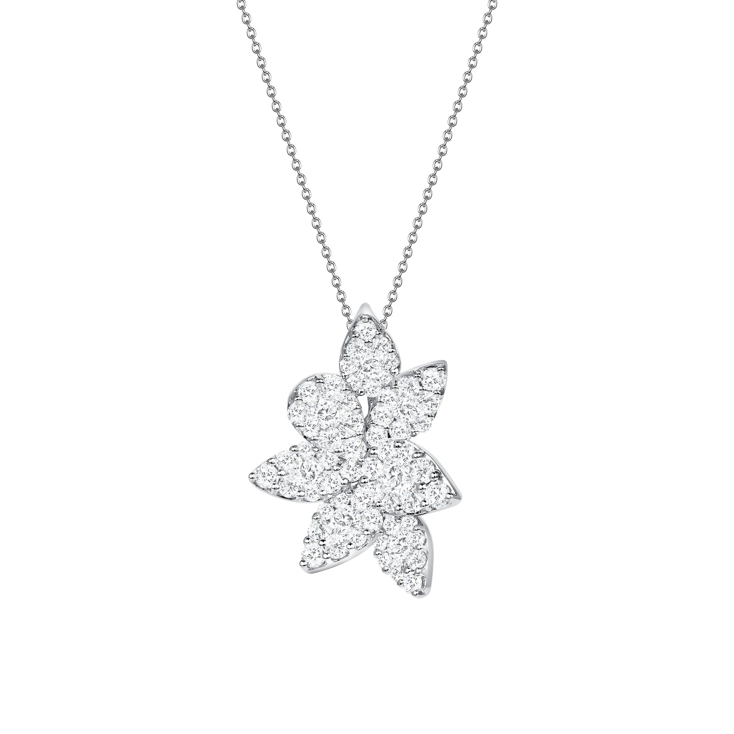 Lotus Diamond Pendant Necklace