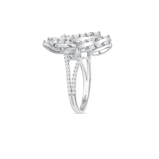 Lotus Flower Diamond Cocktail Ring