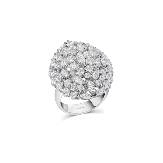 Multi Cut Diamond Cocktail Ring