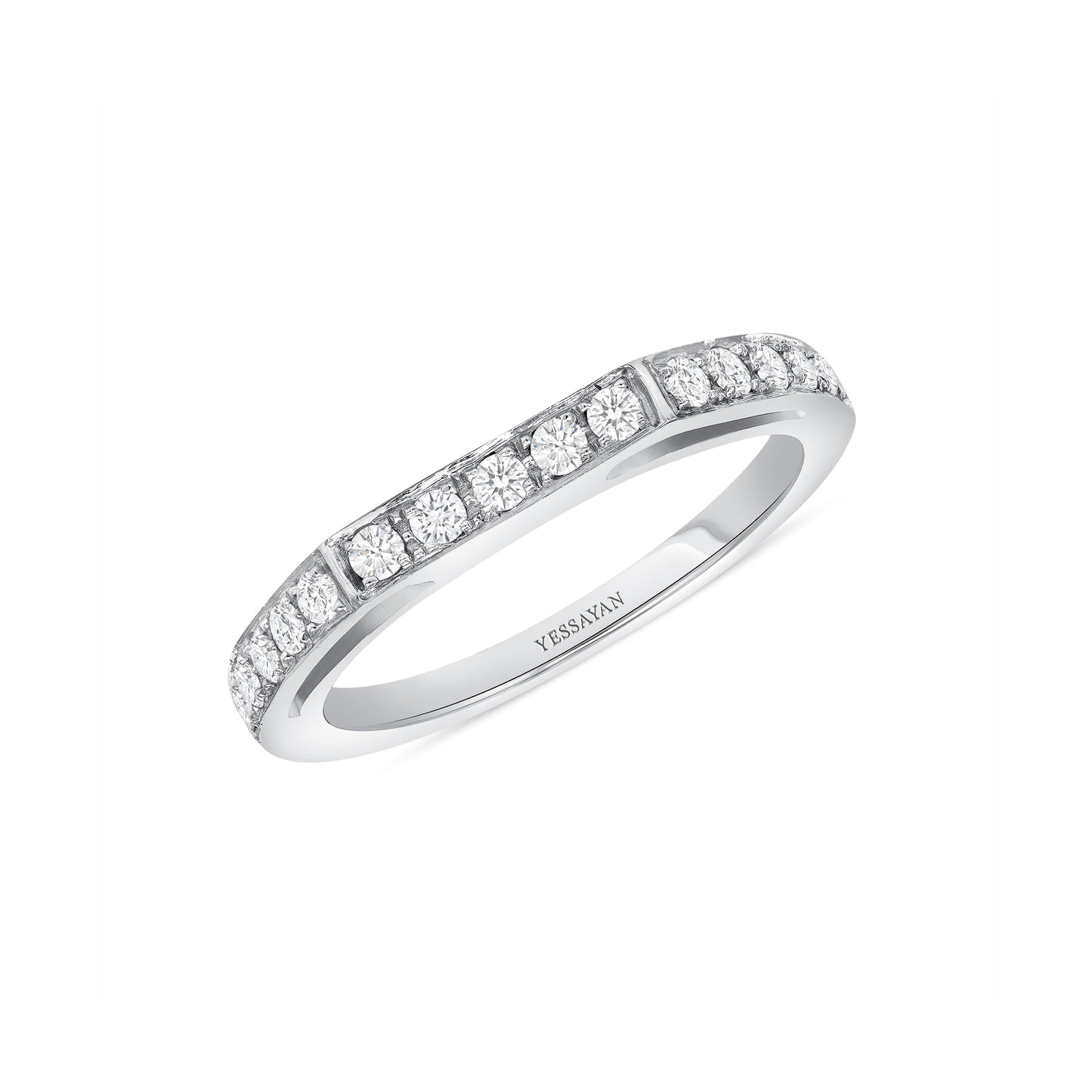 Thin Ring Diamond Angled Band Ring