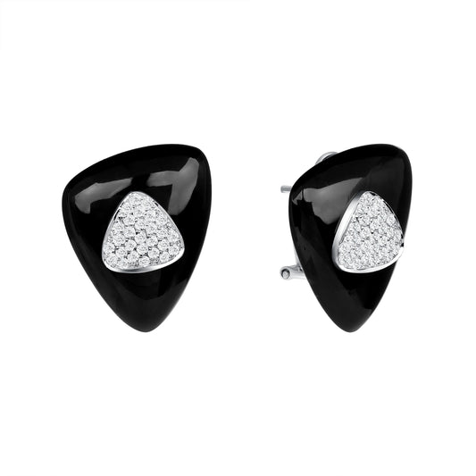 Onyx & Diamond Earrings