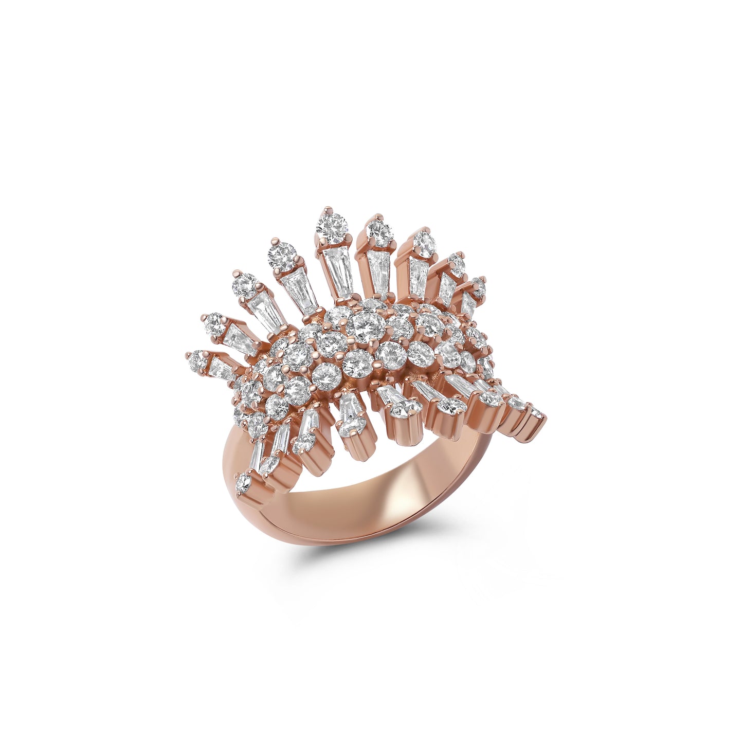 Ray of Diamonds Rose Gold Ring