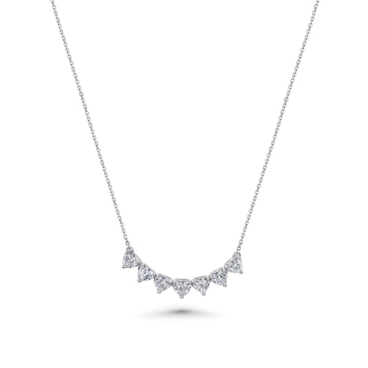 Multi-Heart Shaped Diamond Pendant Necklace