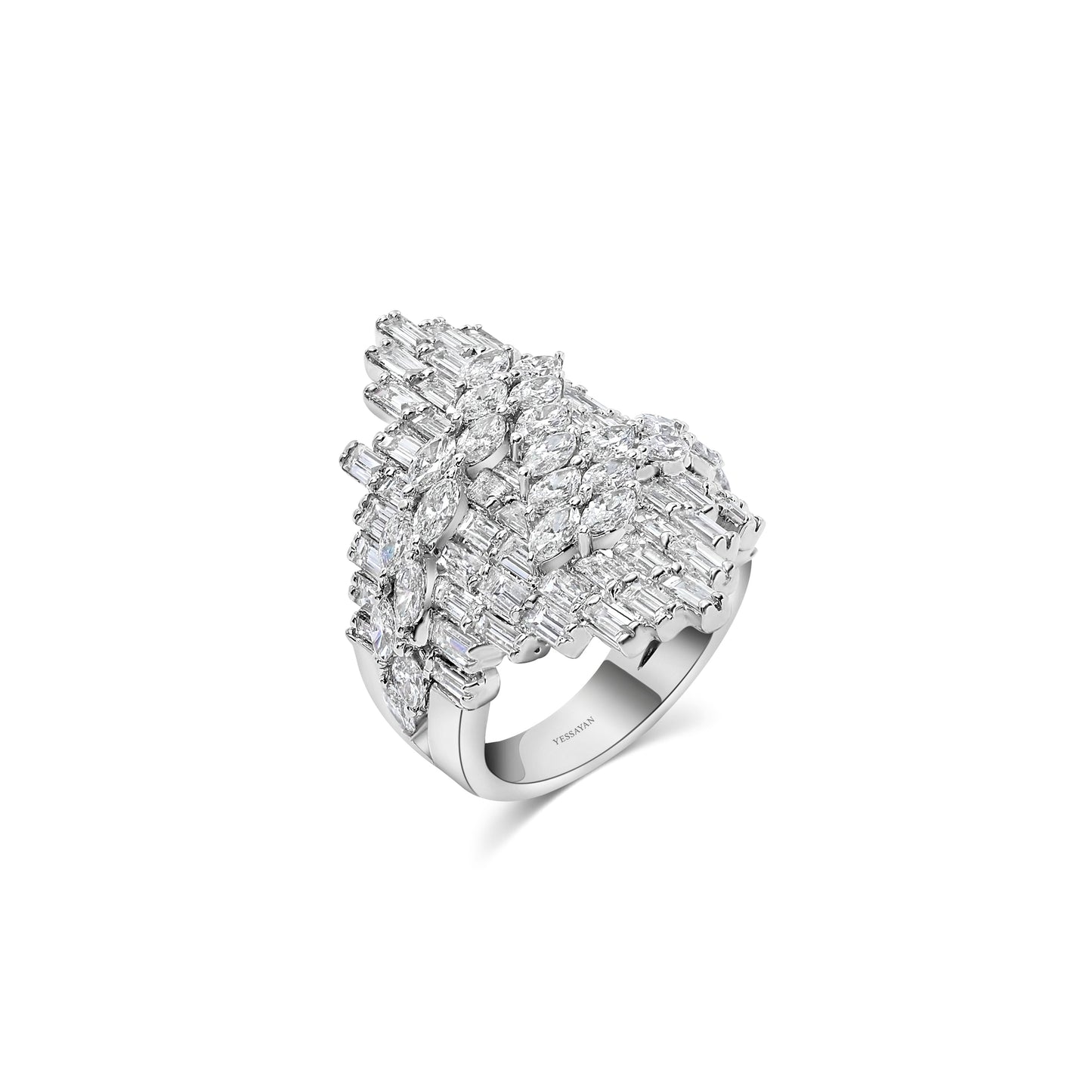 Diamond Baguette & Marquise Statement Ring