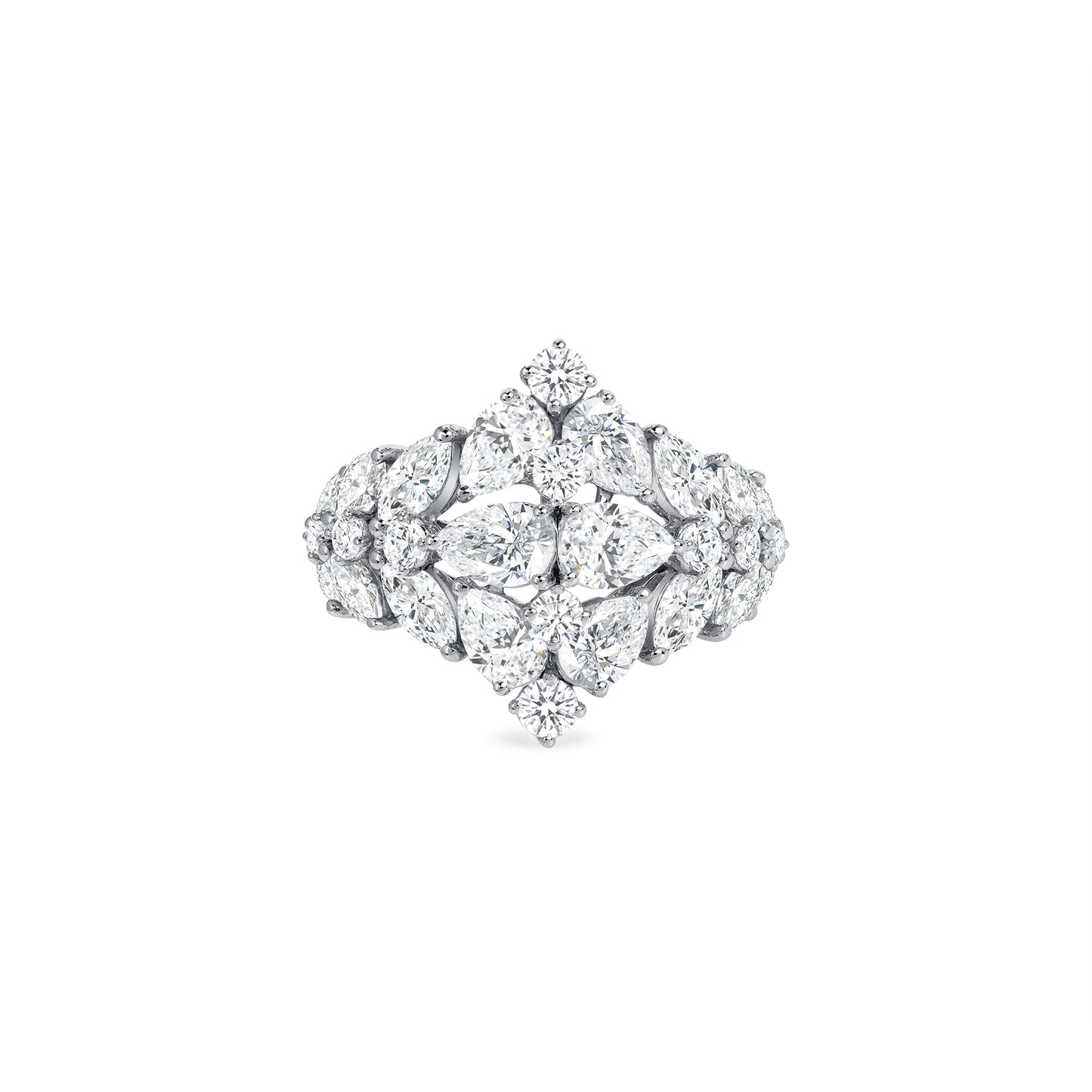 The Mirrored Pear Diamond Cocktail Ring