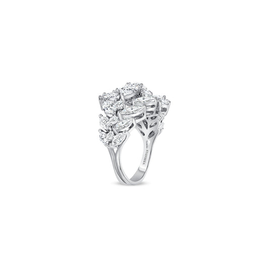 The Mirrored Pear Diamond Cocktail Ring