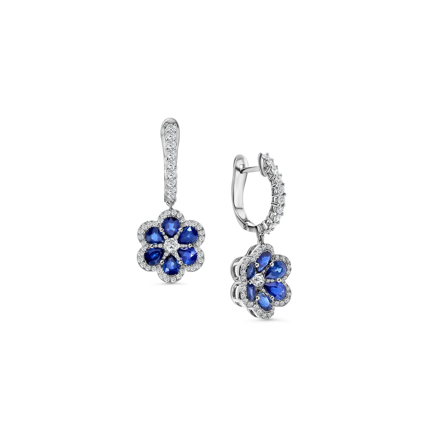 Floral Sapphire & Diamond Earrings