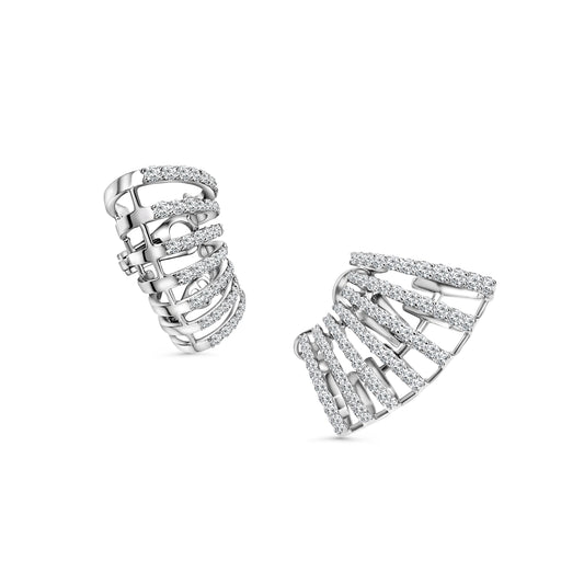 Diamond Huggie Crawler Earrings