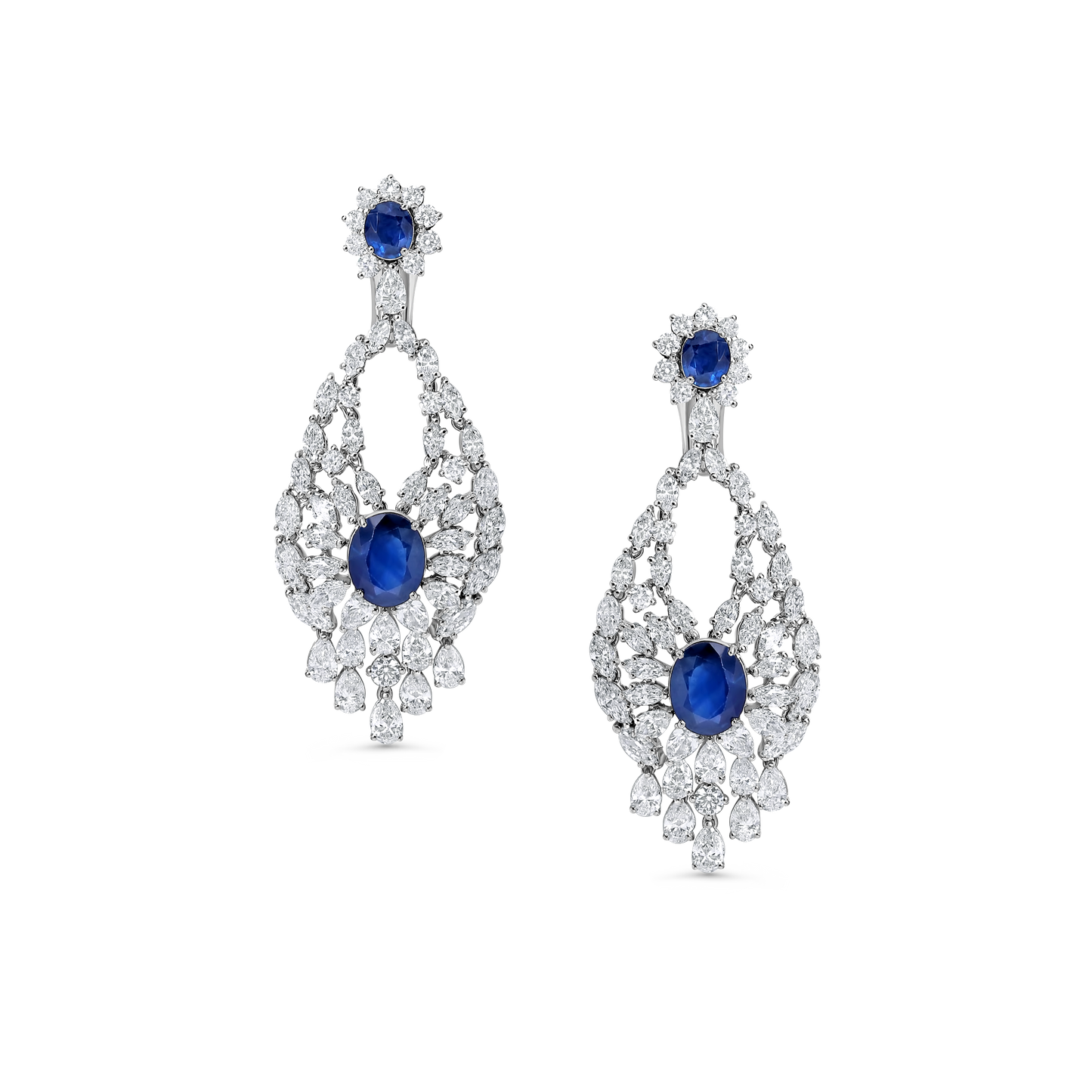 Sapphire & Diamond Chandelier Earrings
