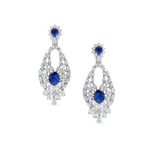 Sapphire & Diamond Chandelier Earrings
