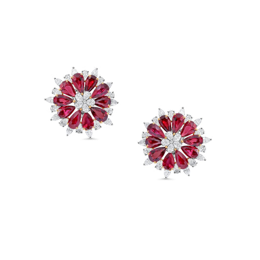 Ruby & Diamond Statement Earrings