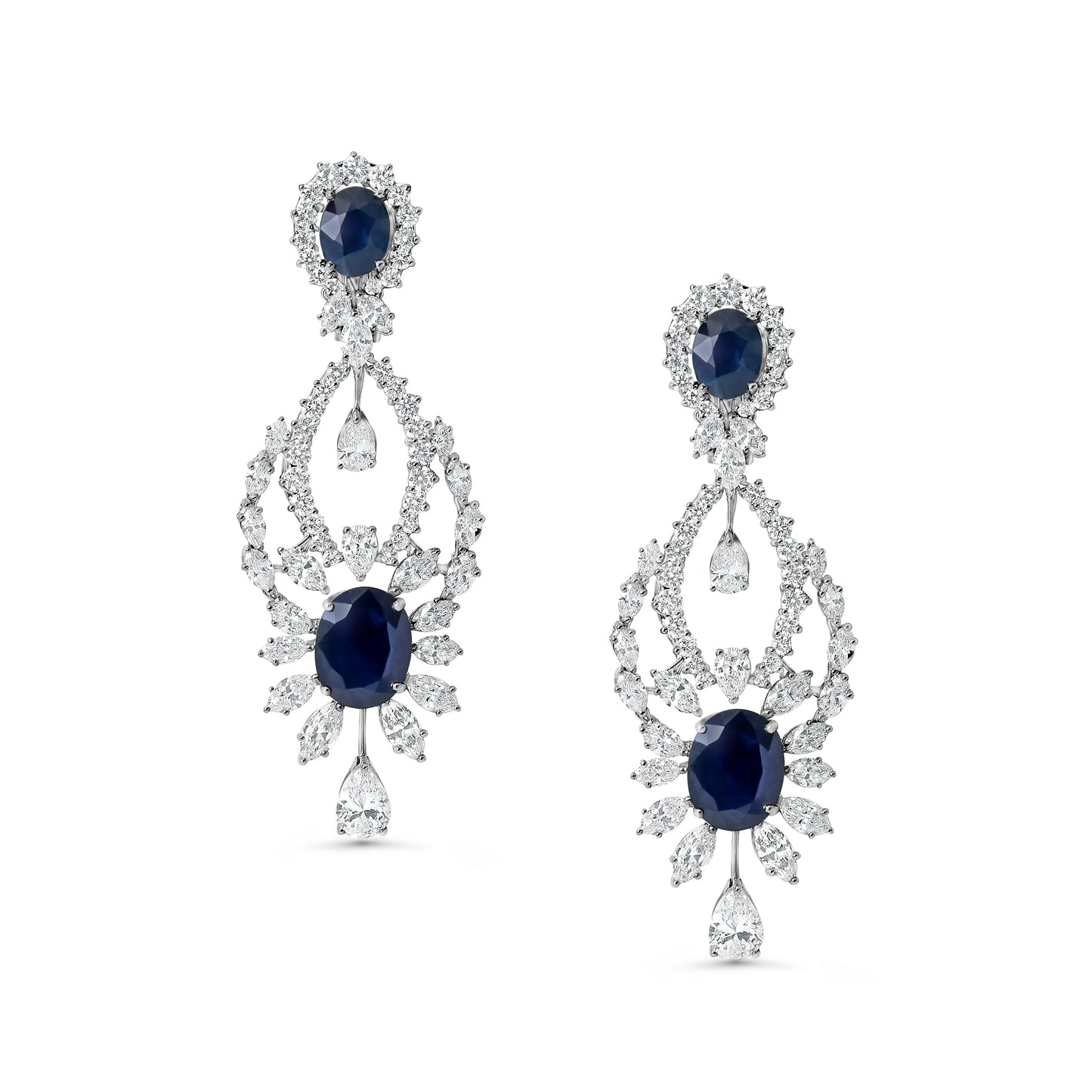 Sapphire & Diamond Royal Chandelier Earrings