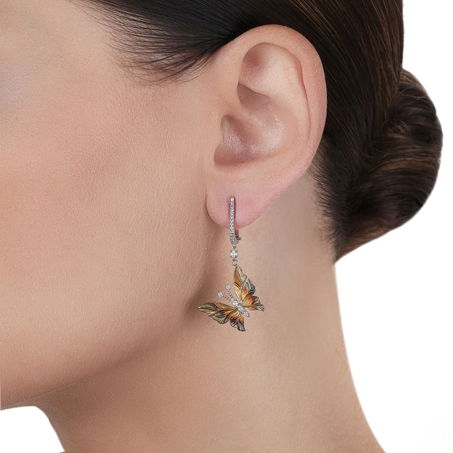 Butterfly Diamond Drop Earrings | Jewelry online shop