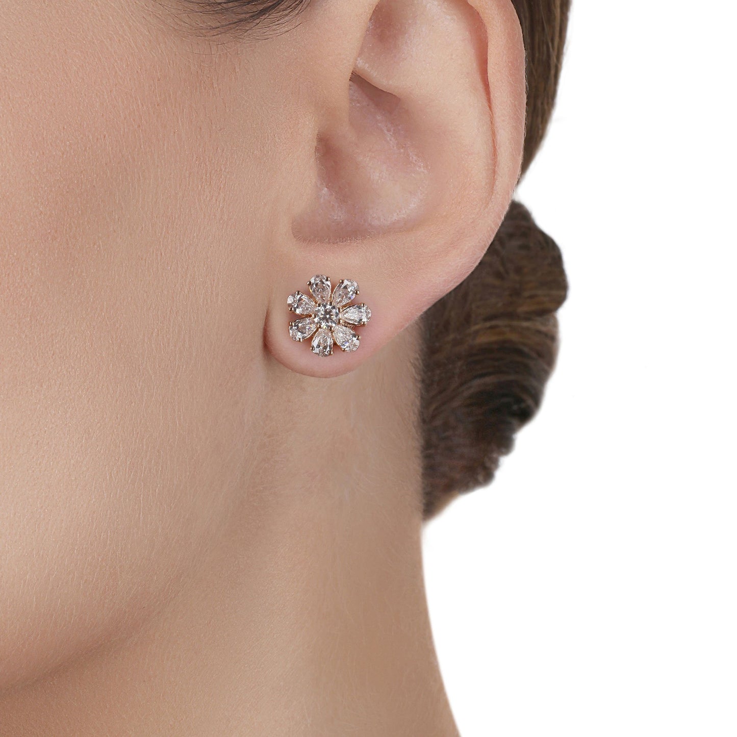 Blossom Flower Stud Yellow Gold Earrings | Jewelry shops online