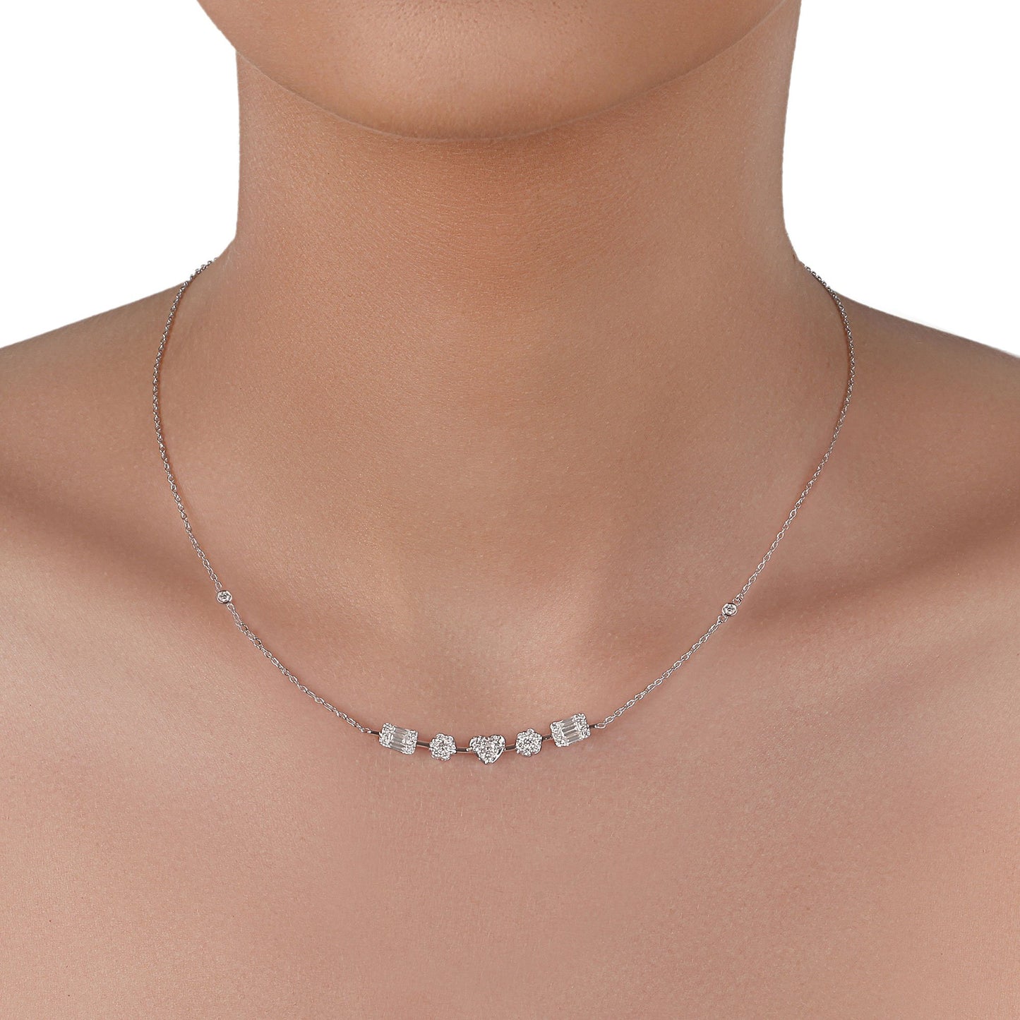 Multi-Cut Diamond Necklace | Diamond Necklace | Diamond Jewellery Online