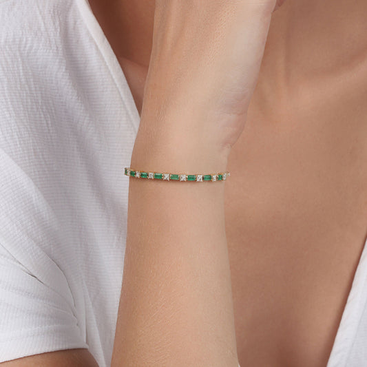 Emeralds & Princess Cut Diamond Cuff | best jewelry