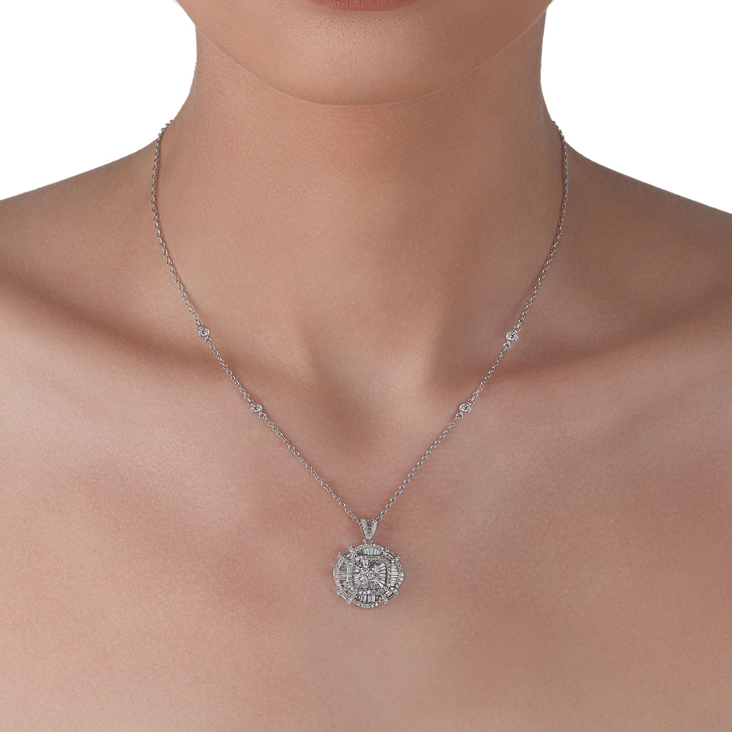 Diamond Baguettes Necklace | Diamond Necklace | Buy Jewellery