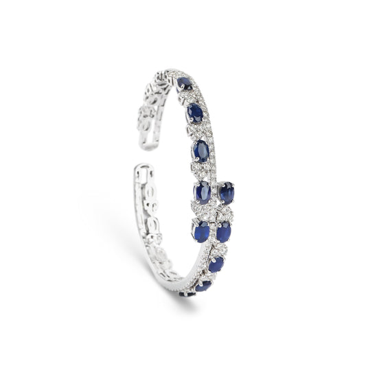 Twist Sapphire & Diamond Cuff Bracelet | Best jewelry shop near me 