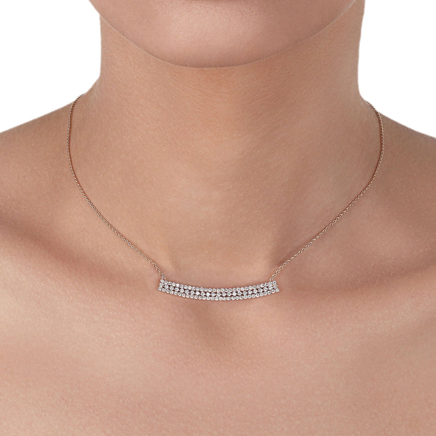 Rose Gold with Diamonds Necklace | Diamond Necklace | Best Jewellery Online