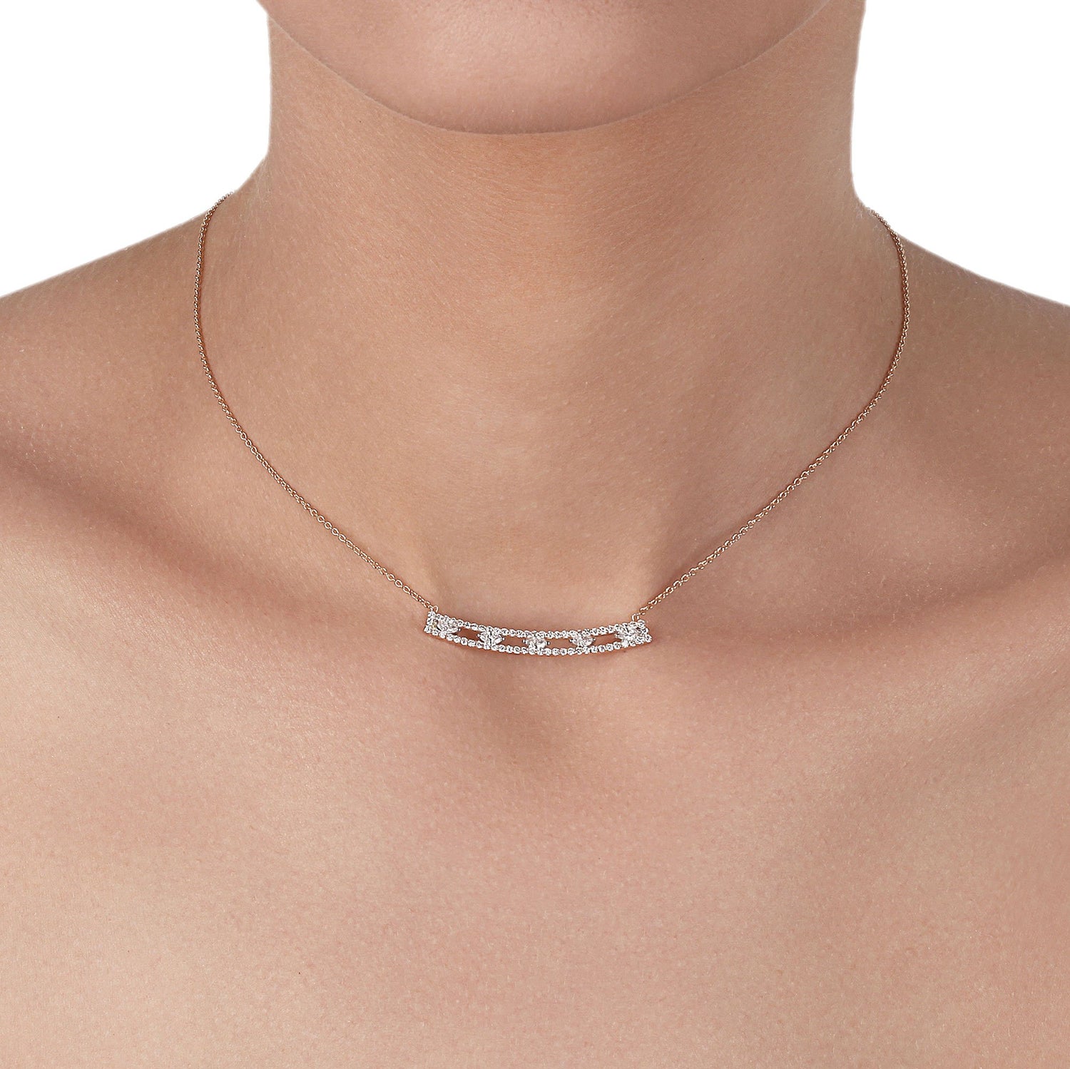 Rose Gold with Marquise Diamonds Necklace | Diamond Necklace | Jewellery Website