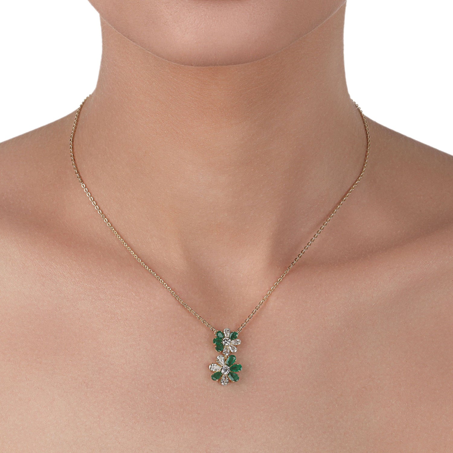 Emeralds & Diamonds Necklace | Diamond Necklace | Diamond Necklace For Women