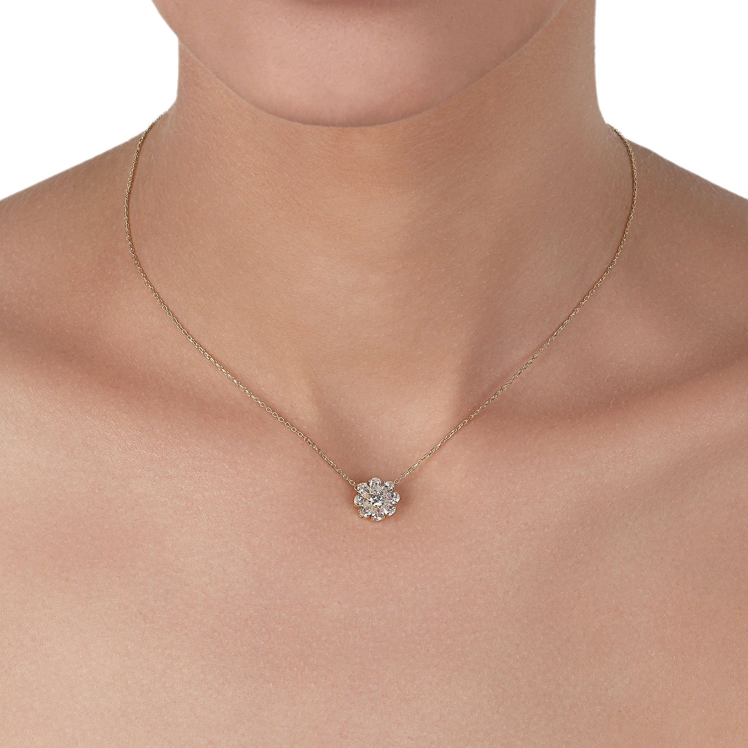 Diamond Flower Necklace | Diamond Necklace | Jewellery Necklace