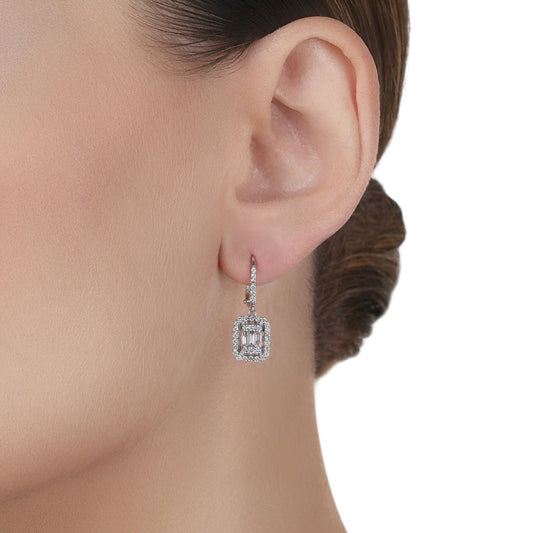 Diamond Baguette Drop Earrings | Jewellery store