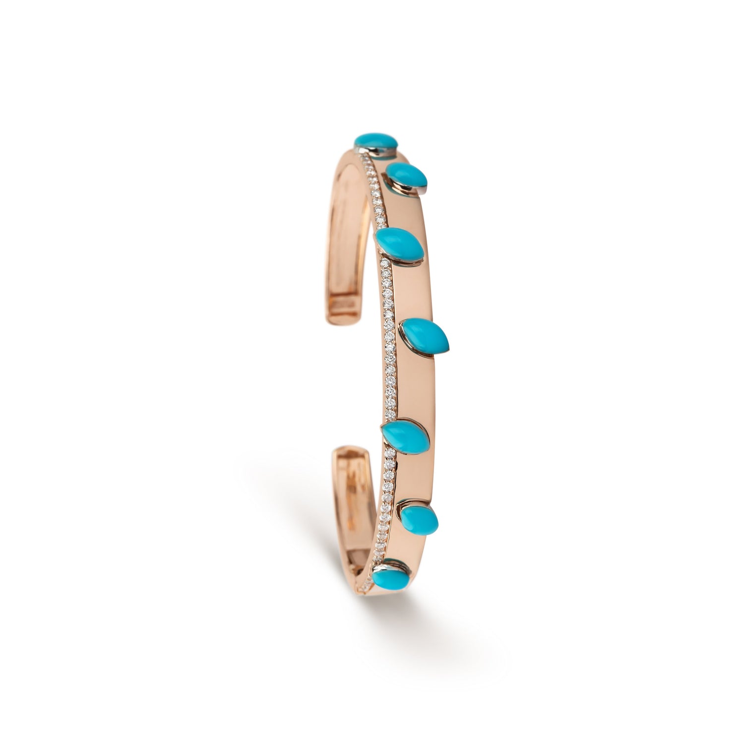 Turquoise Yellow Gold & Diamond Cuff Bracelet | jewellery store | diamond bracelet
