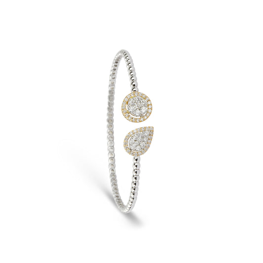 Pear & Round Diamond Illusion Cuff Bracelet | diamond bracelet | Best places to buy jewelry