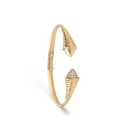 Yellow Gold & Diamond Cuff Bracelet | diamond bracelet | Best places to buy jewelry
