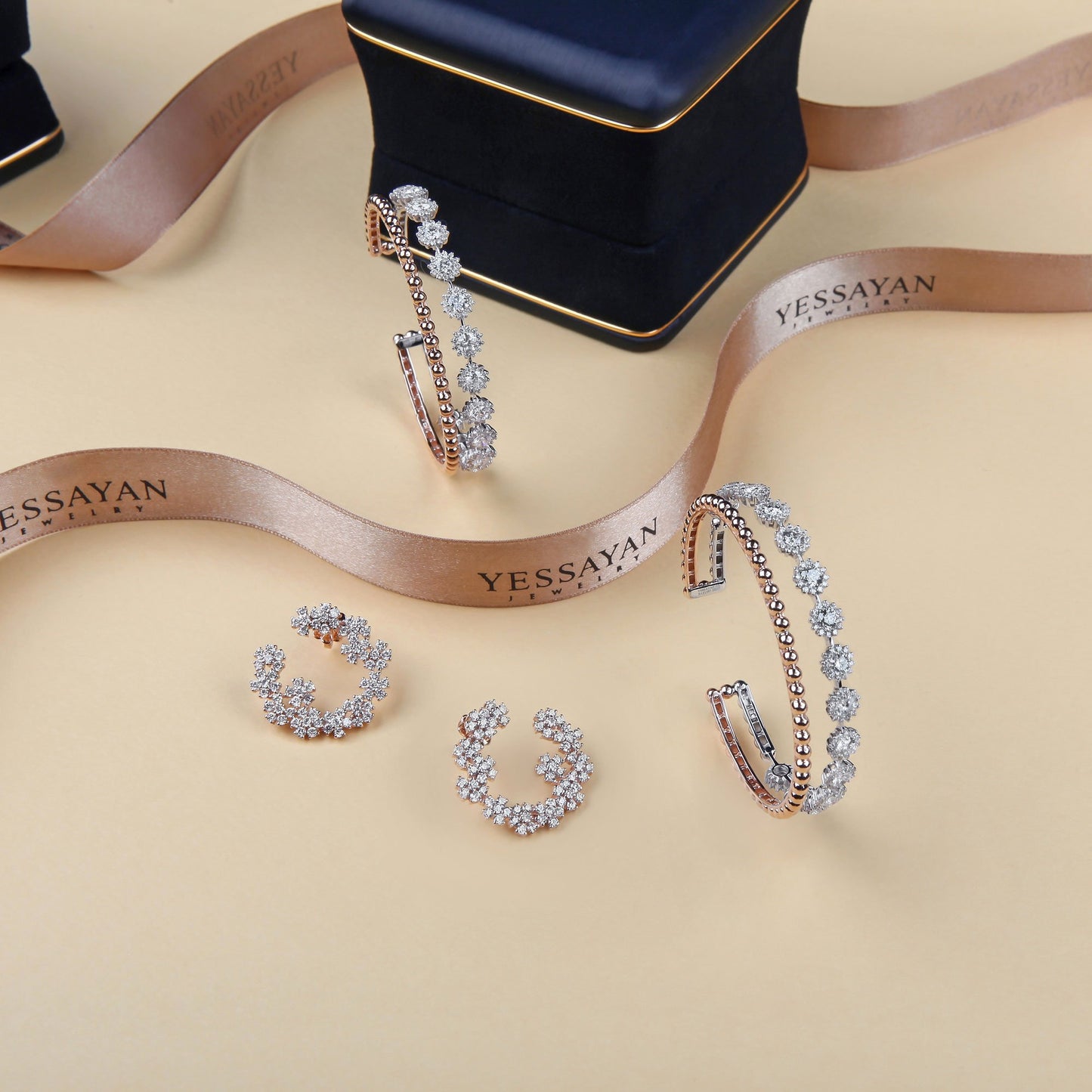 Diamond & Rose Gold Cuff Bracelet | Buy Jewelry online | diamond bracelet for women