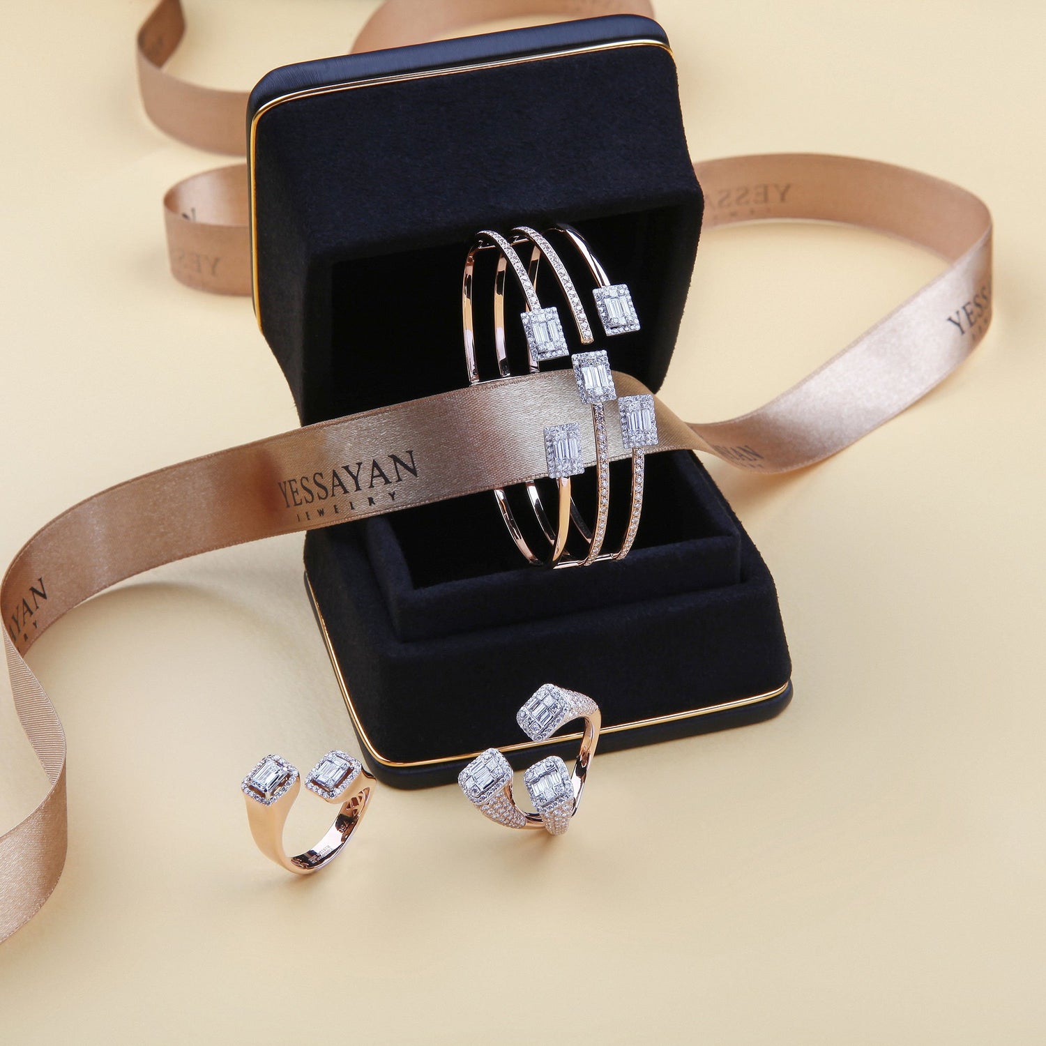 Double Baguettes Illusion Diamond Ring | best jewellery stores | diamond rings