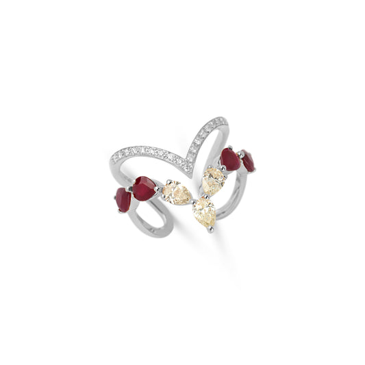 Ruby & Yellow Diamond Ring
