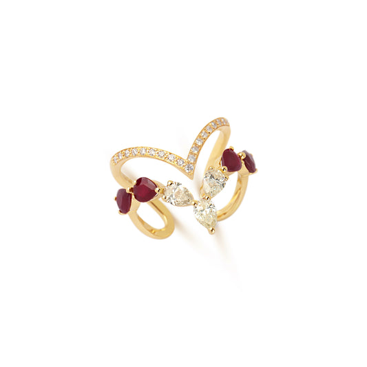 Ruby & Yellow Diamond Ring