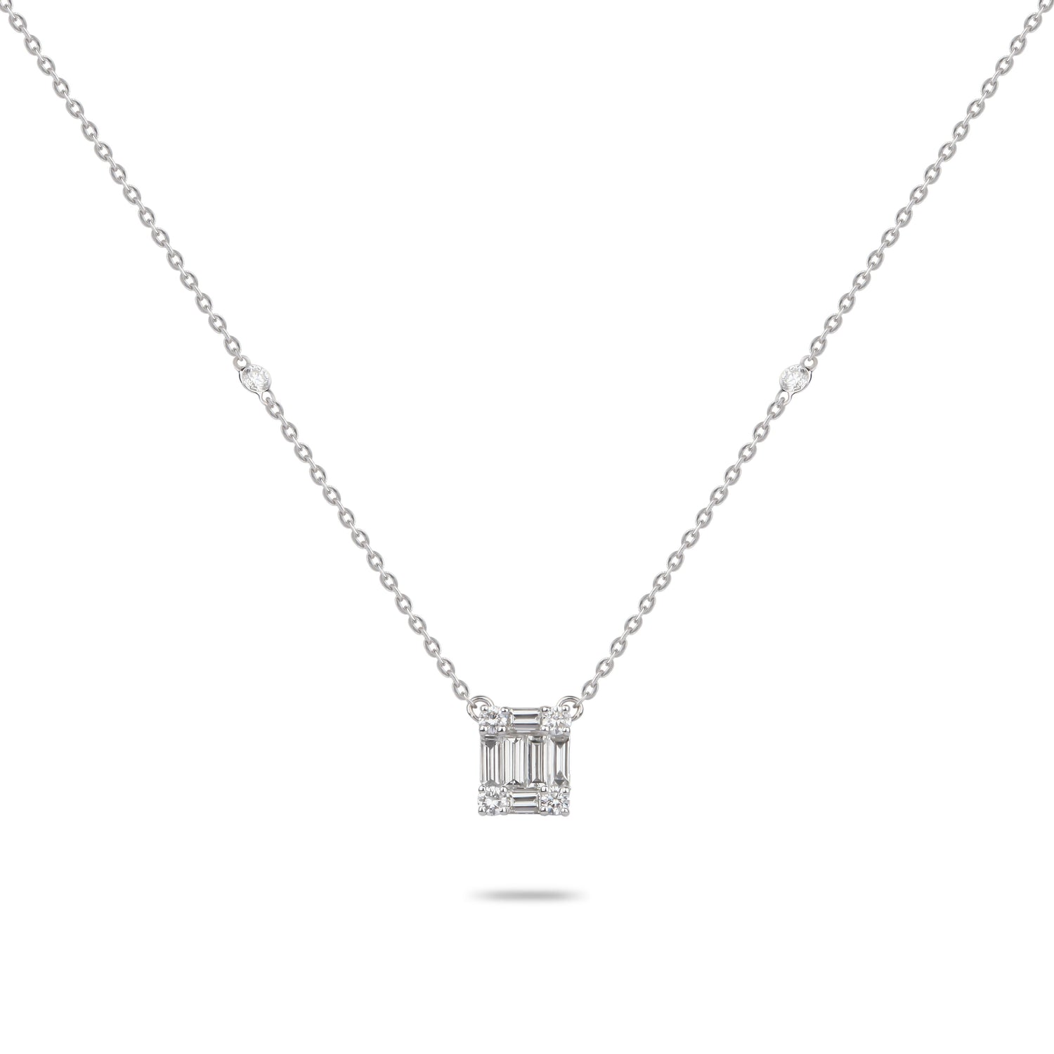 Diamond Baguettes Necklace | Diamond Necklace | Ladies Necklace