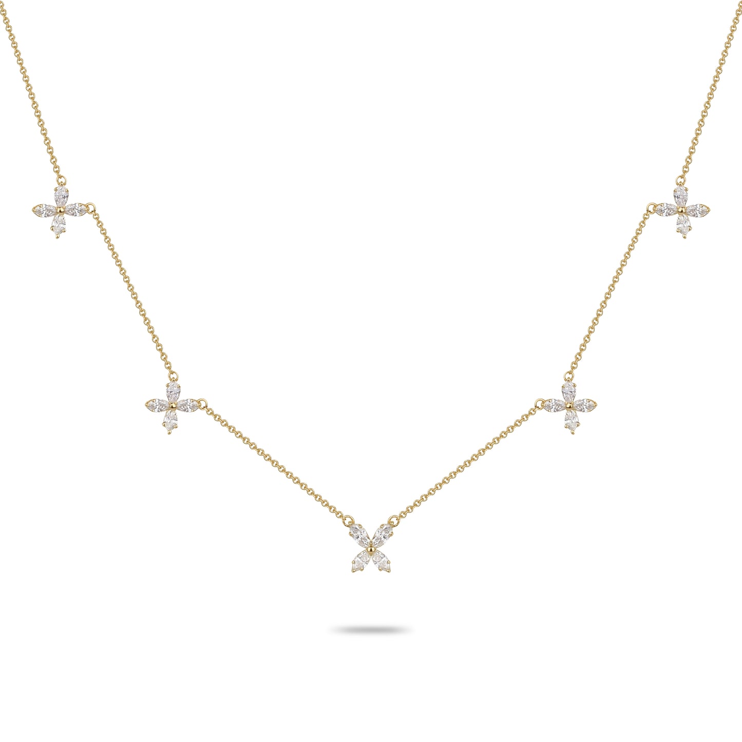 Diamond Clover Charm Necklace