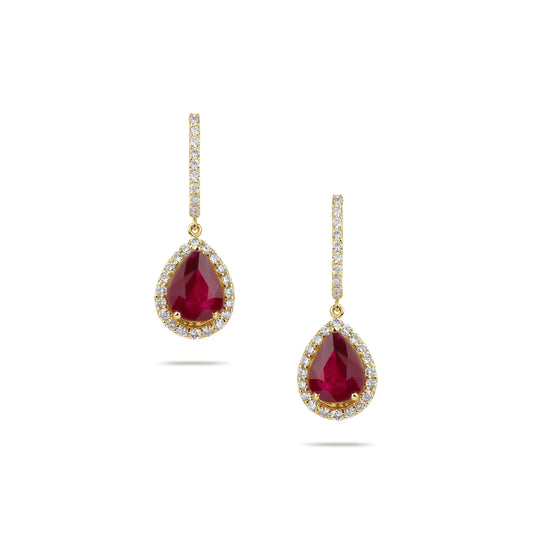 Ruby & Diamond Accented Earrings